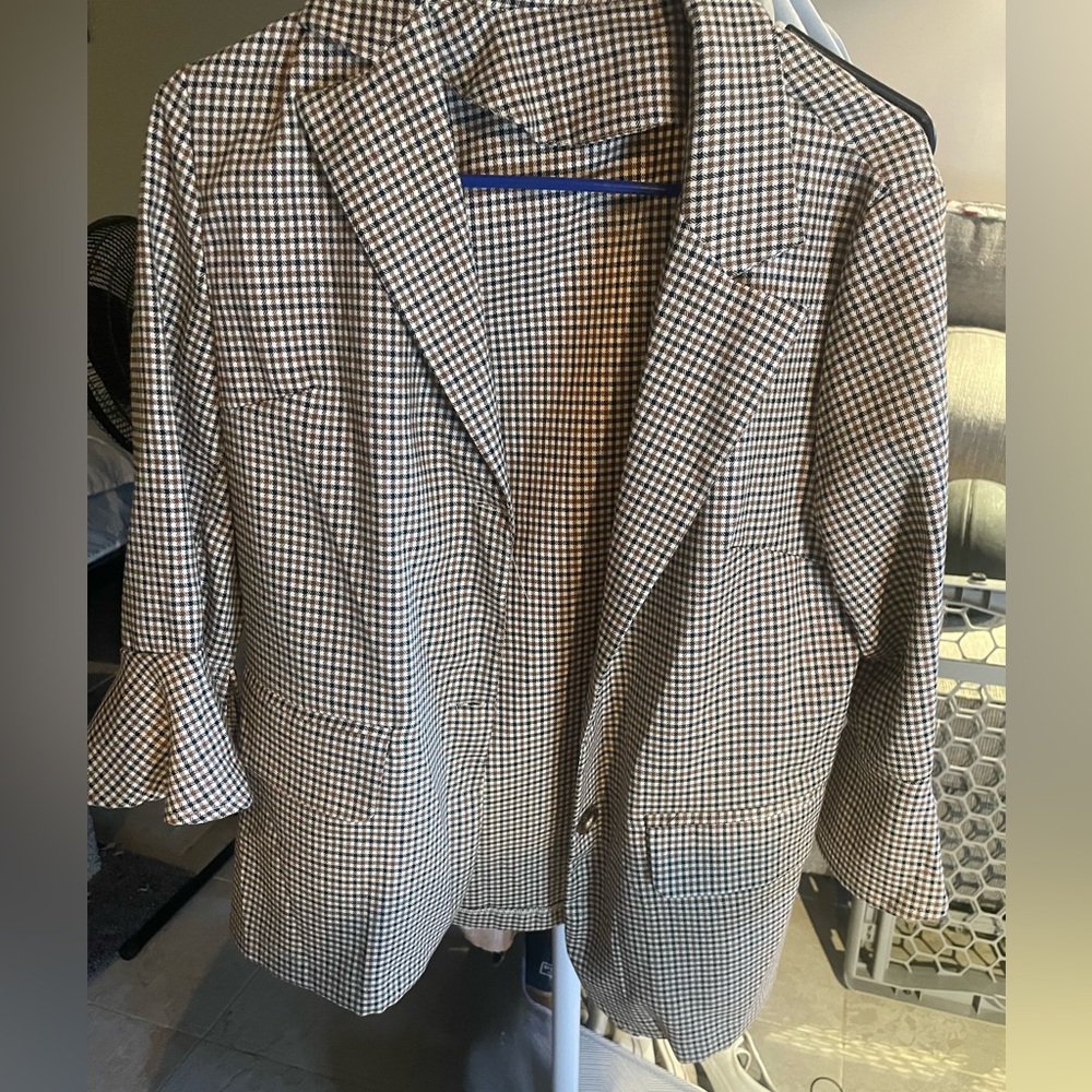 Plaid Polyester blazer